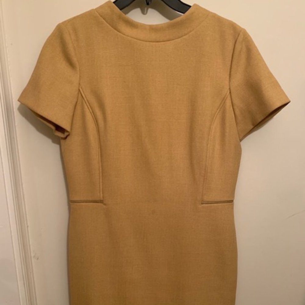 Tahari by ASL Mock Neck Yellow/Mustard Dress Size 6